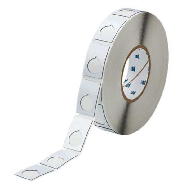 Push Button Label, White, Labels/Roll: 500