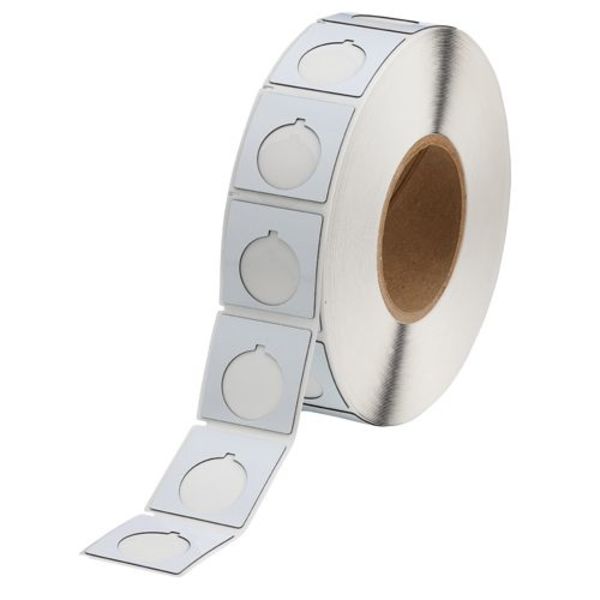 Push Button Label, White, Labels/Roll: 500