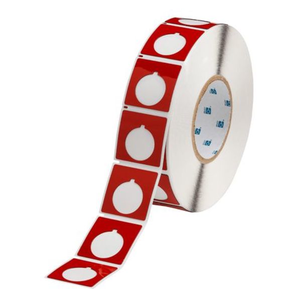 Push Button Label, Red, Labels/Roll: 500
