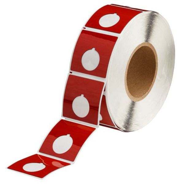 Push Button Label, Red, Labels/Roll: 500