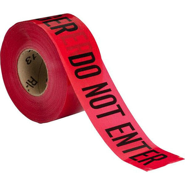 Barricade Tape, Red/Black, 1000 ft x 3 In