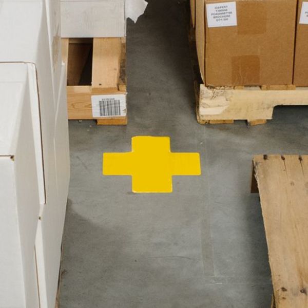 Floor Marking Tape, Cross, 3In, 8In L, PK20
