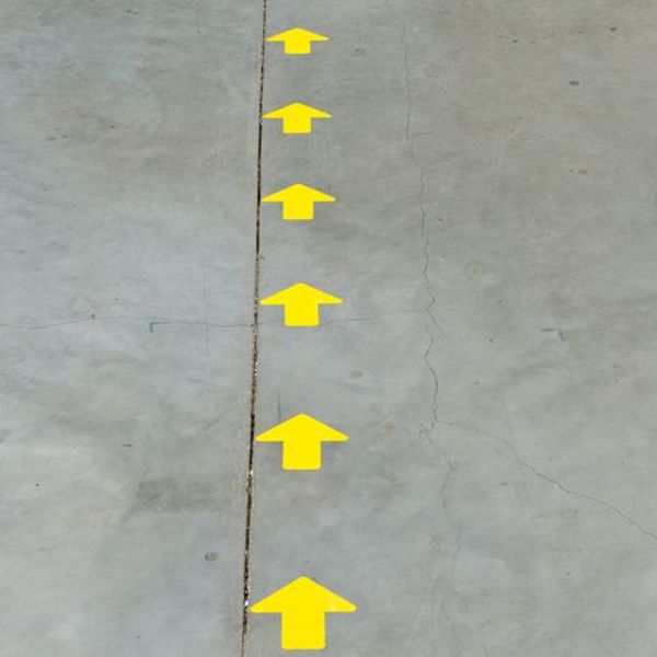 Floor Marking Tape, Arrow, 2In, 5In L, PK52