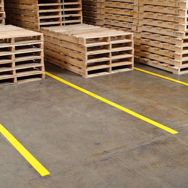ToughStripe Floor Marking Tape, General Purpose, Solid, Yellow, 2 in x 100 ft, 8 mil Thickness