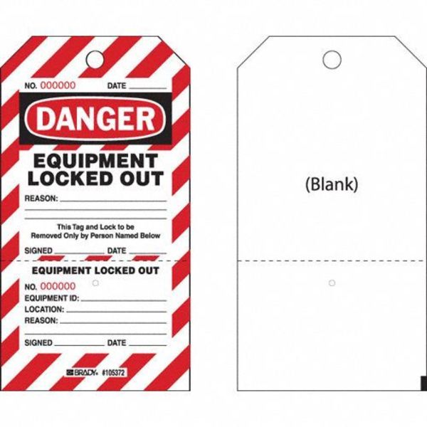 Danger Tag, 7-1/2 x 4 In, Rld Brs, PK25
