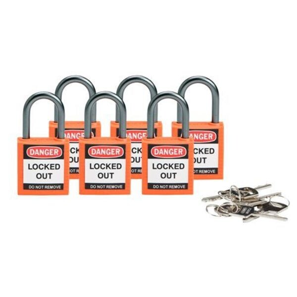 Lockout Padlock, KD, Orange, 1-2/5