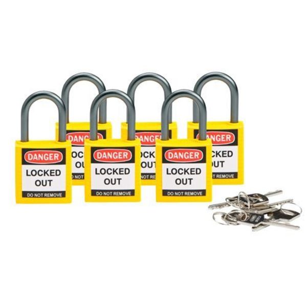Lockout Padlock, KA, Yellow, 1-2/5