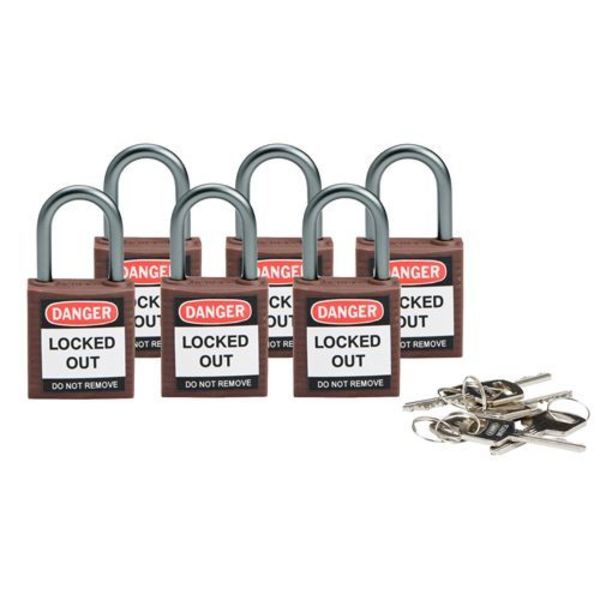 Lockout Padlock, KA, Brown, 1-2/5