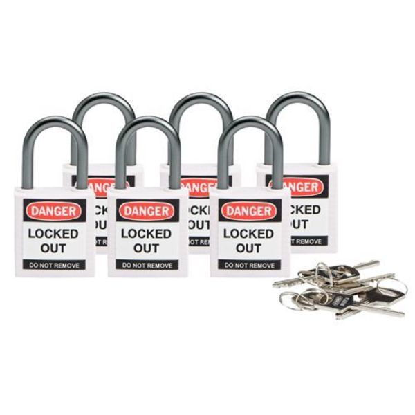 Lockout Padlock, KA, White, 1-2/5