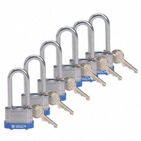 Key Retaining Steel Padlock, Extended, Rectangular Reinforced Steel Body, Hardened Steel Shackle