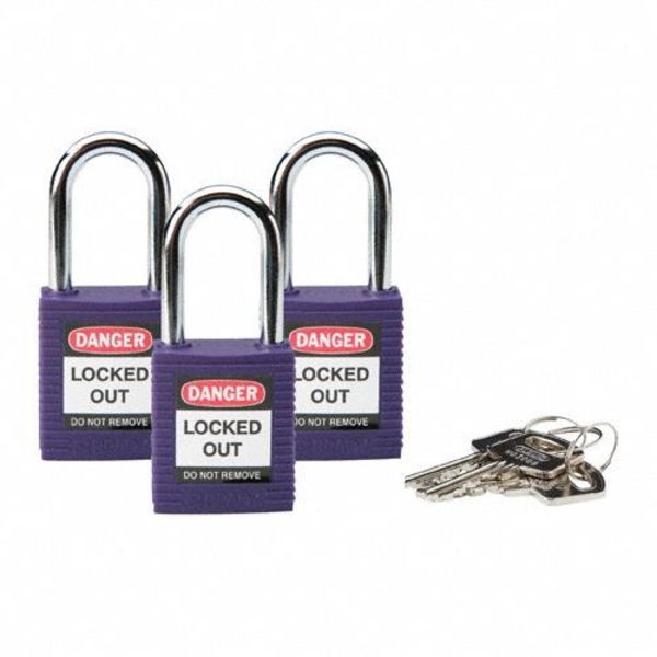 Lockout Padlock, KA, Purple, 1-3/4