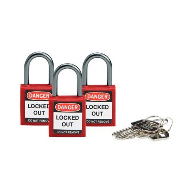 Lockout Padlock, KA, Red, 1-2/5