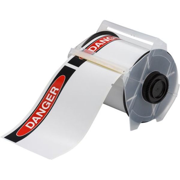 Thermal Transfer Label, Red/White/Black, Labels/Roll: 165