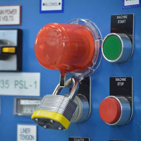 Push Button Lockout, 30mm, Plastic