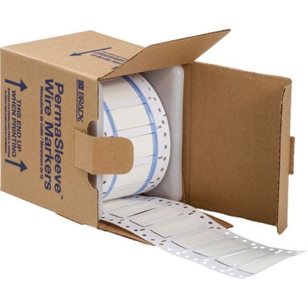Write On White Wire Marker Sleeves, PermaSleeve(R) Polyolefin, 3PS-500-2-WT-S