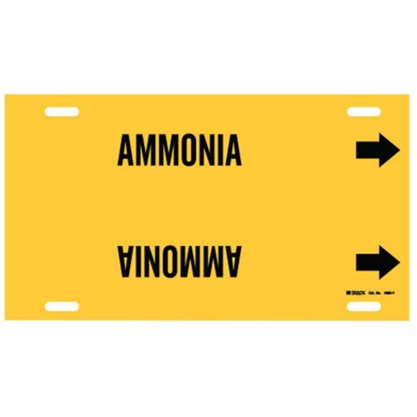 Pipe Marker, Ammonia, Yellow, 6 to 7-7/8 In