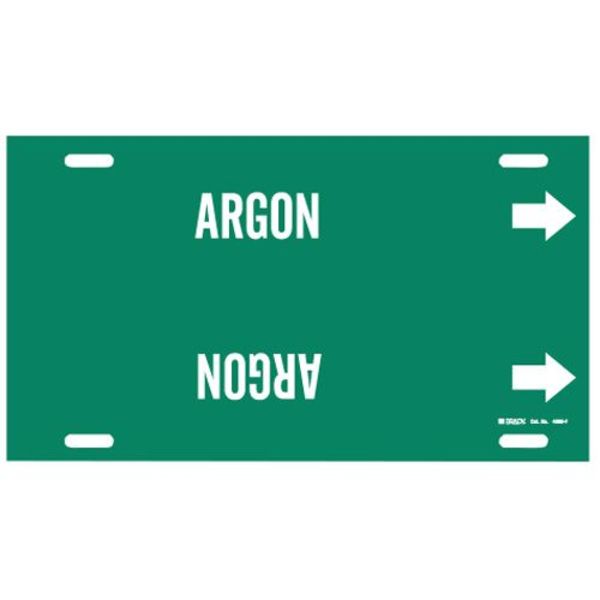 Pipe Marker, Argon, Green, 6 to 7-7/8 In