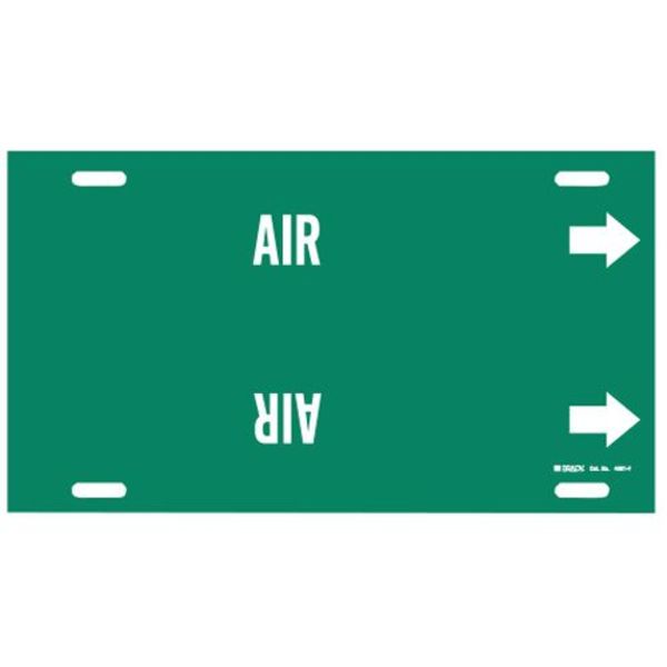 Pipe Marker, Air, Green, 6 to 7-7/8 In