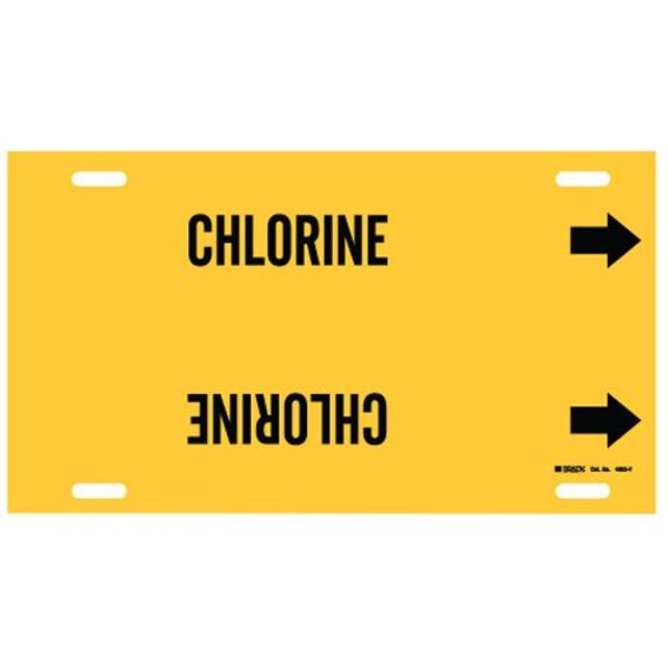 Pipe Marker, Chlorine, Yel, 6 to 7-7/8 In