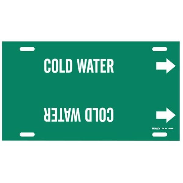 Pipe Marker, Cold Water, Grn, 8 to 9-7/8 In