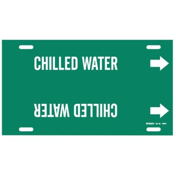 Pipe Marker, Chilled Water, Gn, 6to7-7/8 In