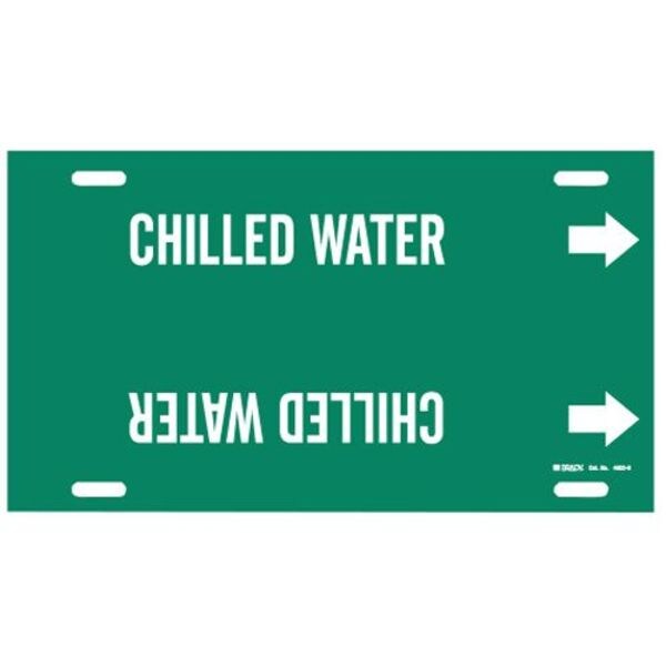 Pipe Marker, Chilled Water, Grn, 10 to15 In