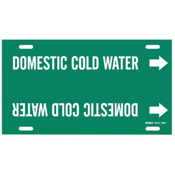 Pipe Mrkr, Domestic Cold Water, 8to9-7/8In