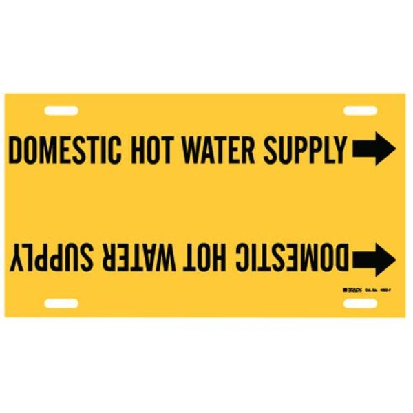 Pipe Marker, Domestic Hot Water Supply, Y, 4053-F