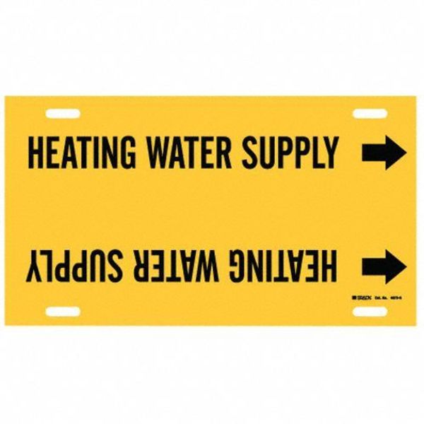 Pipe Mrkr, Heating Water Supply, 10to15 In, 4073-H
