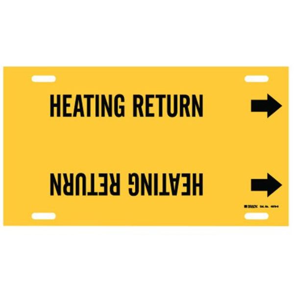 Pipe Marker, Heating Return, Yl, 10 to15 In