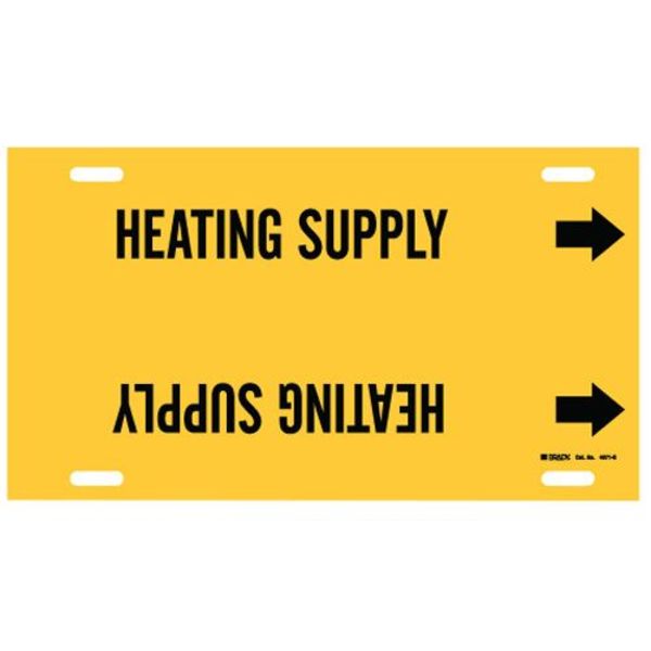 Pipe Marker, Heating Supply, Y, 8to9-7/8 In