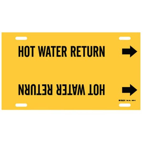Pipe Marker, Hot Water Return, Y, 10to15 In