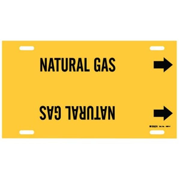 Pipe Marker, Natural Gas, Yel, 6 to7-7/8 In