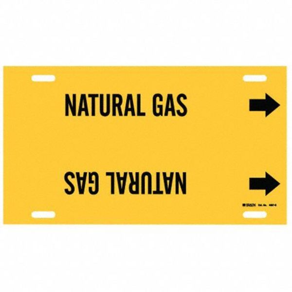 Pipe Marker, Natural Gas, Yel, 8 to9-7/8 In