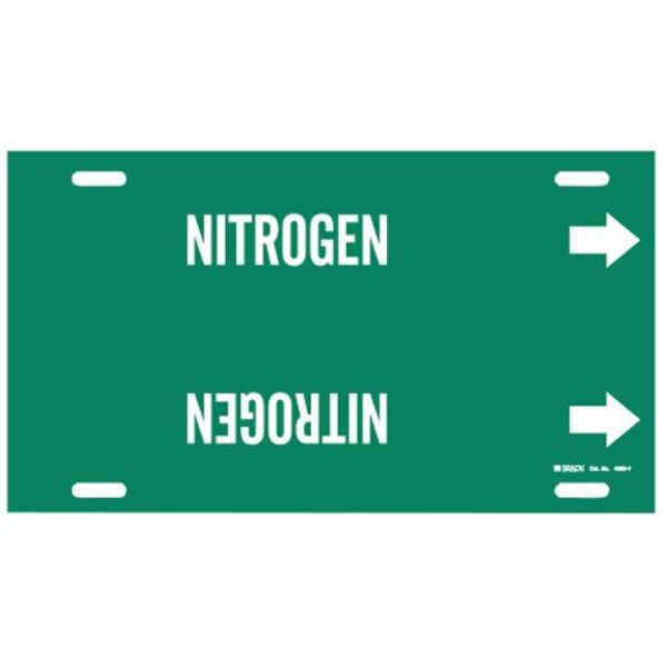 Pipe Marker, Nitrogen, Green, 6 to 7-7/8 In