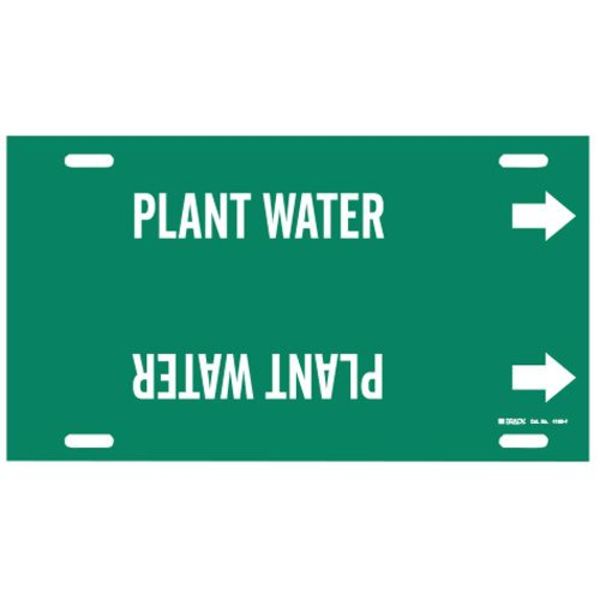 Pipe Marker, Plant Water, Grn, 6 to7-7/8 In