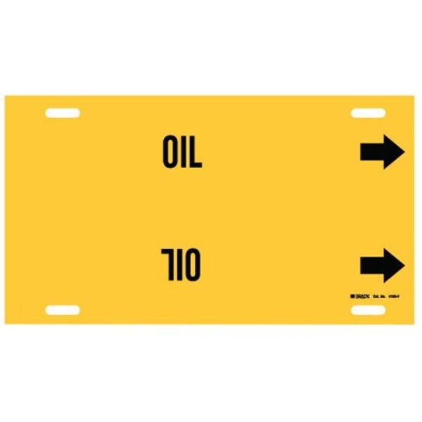 Pipe Marker, Oil, Yellow, 6 to 7-7/8 In