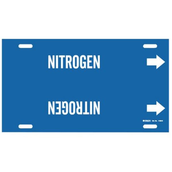 Pipe Marker, Nitrogen, Blue, 8 to 9-7/8 In