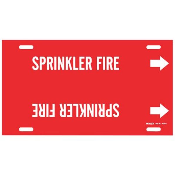 Pipe Marker, Sprinkler Fire, R, 6to7-7/8 In