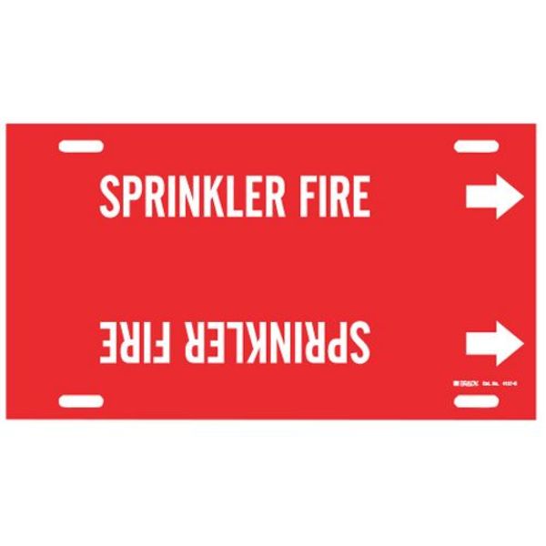 Pipe Marker, Sprinkler Fire, R, 8to9-7/8 In