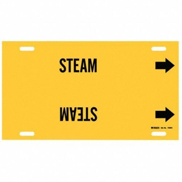 Pipe Marker, Steam, Yellow, 8 to 9-7/8 In