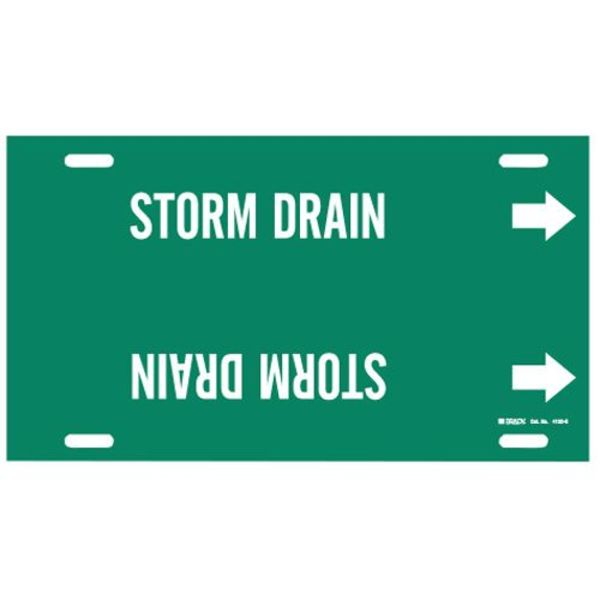 Pipe Marker, Storm Drain, Grn, 8 to9-7/8 In