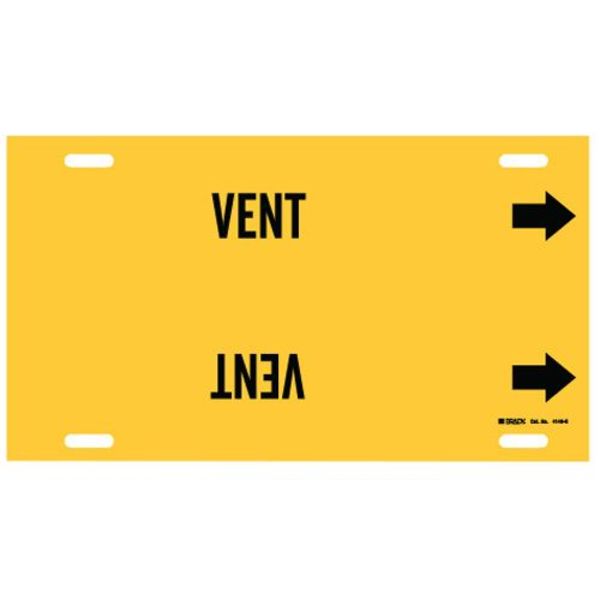 Pipe Marker, Vent, Yellow, 8 to 9-7/8 In