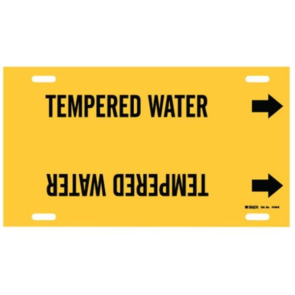 Pipe Marker, Tempered Water, Y, 8to9-7/8 In