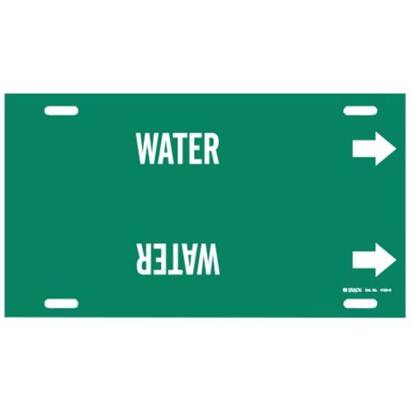 Pipe Marker, Water, Green, 10 to 15 In