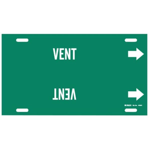 Pipe Marker, Vent, Green, 8 to 9-7/8 In