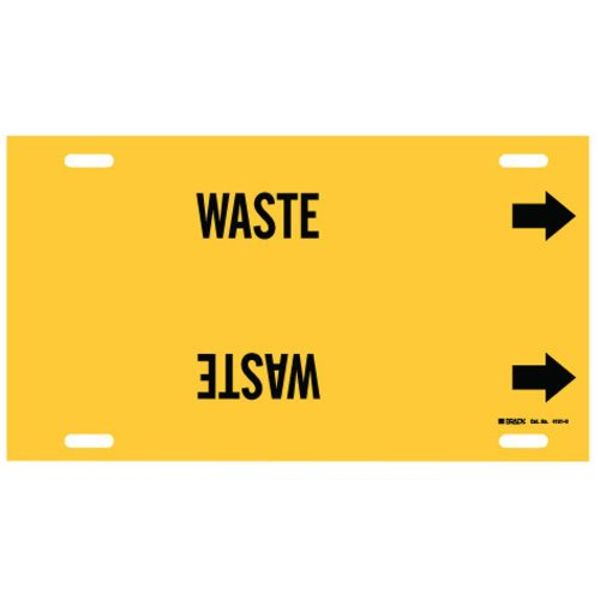 Pipe Marker, Waste, Yellow, 10 to 15 In