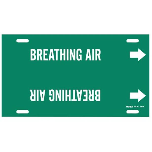 Pipe Marker, Breathing Air, Gn, 8to9-7/8 In