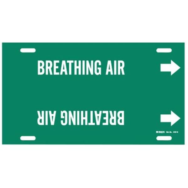 Pipe Marker, Breathing Air, Grn, 10 to15 In