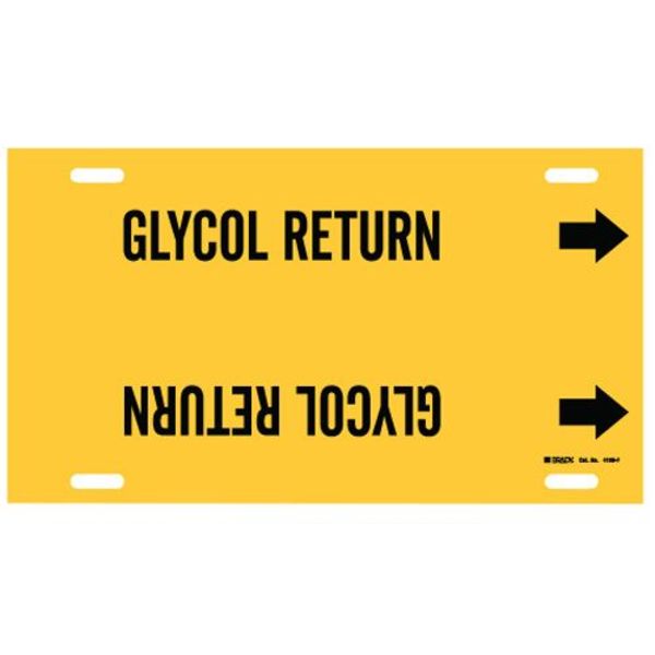 Pipe Marker, Glycol Return, Y, 6 to7-7/8 In